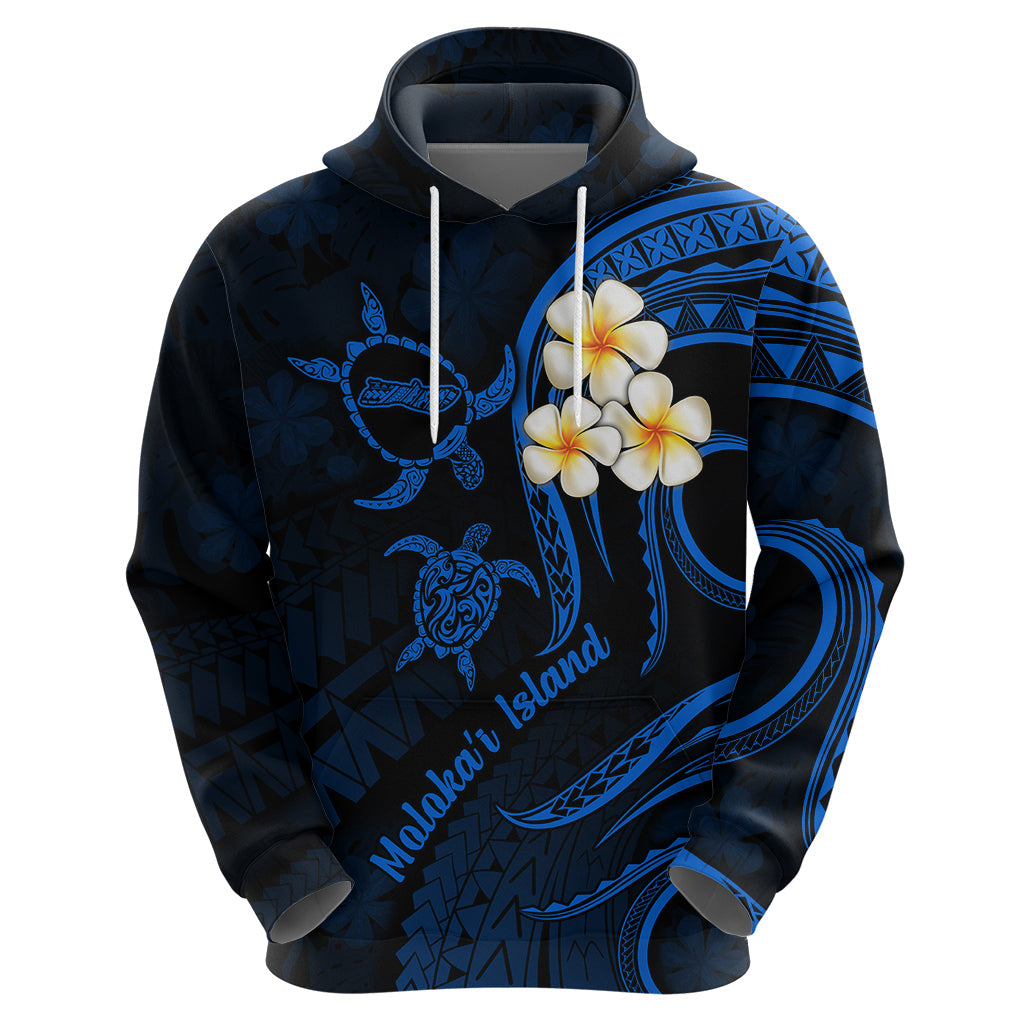 Hawaii Hoodie Molokai Islands Polynesian Sunset Plumeria Blue Vibe LT9
