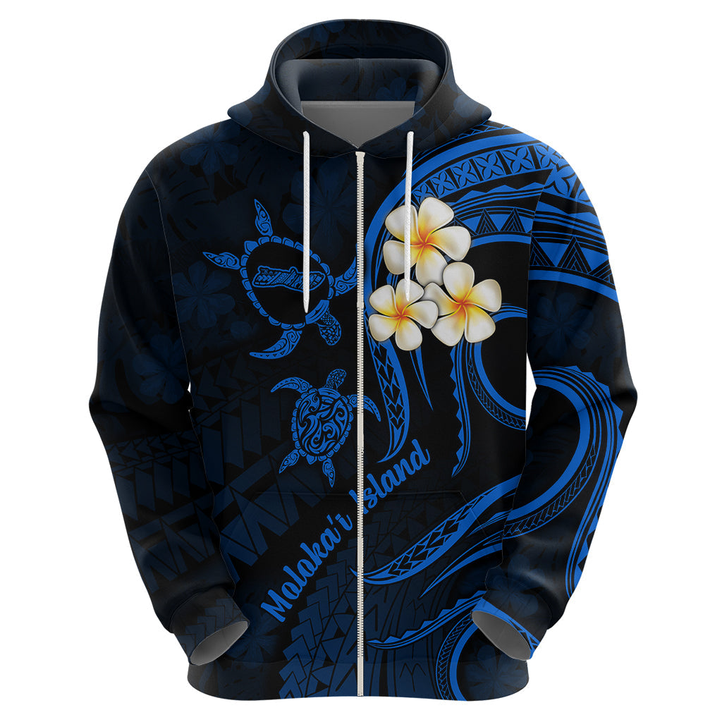 Hawaii Hoodie Molokai Islands Polynesian Sunset Plumeria Blue Vibe LT9