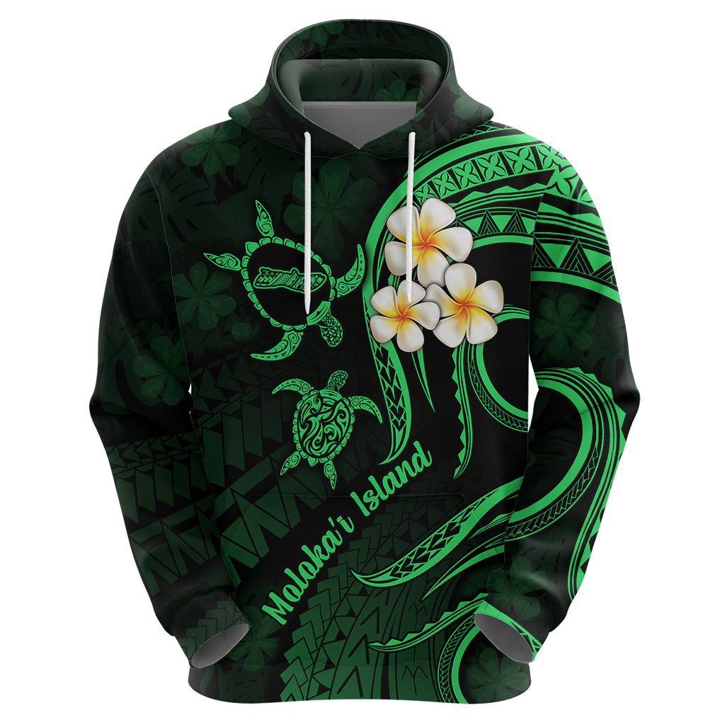 Hawaii Hoodie Molokai Islands Polynesian Sunset Plumeria Green Vibe LT9