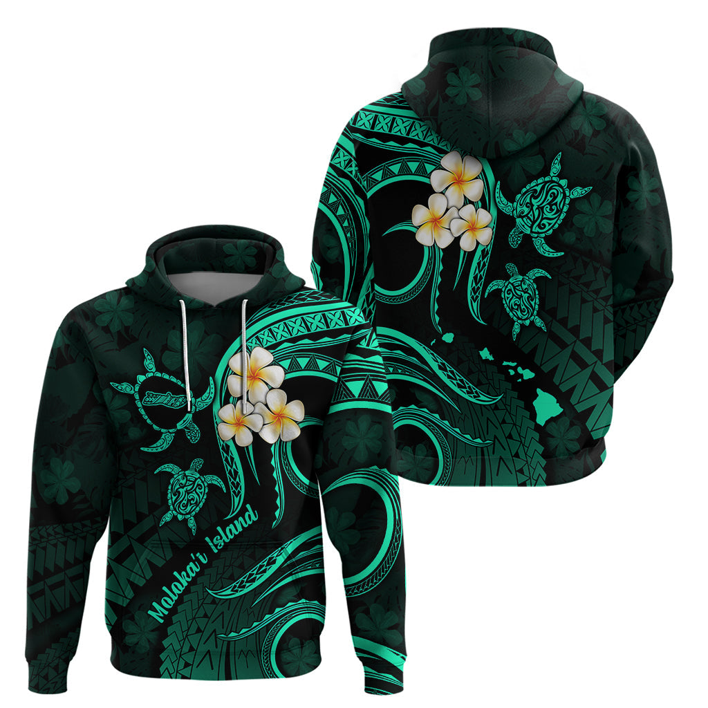 Polynesian Hawaii Hoodie Molokai Islands with Pacific Plumeria Turquoise Vibe LT9