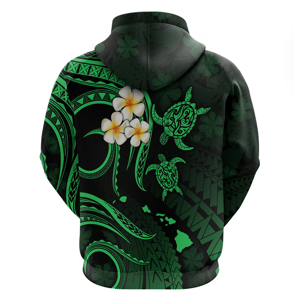 Hawaii Hoodie Lanai Islands Polynesian Sunset Plumeria Green Vibe LT9