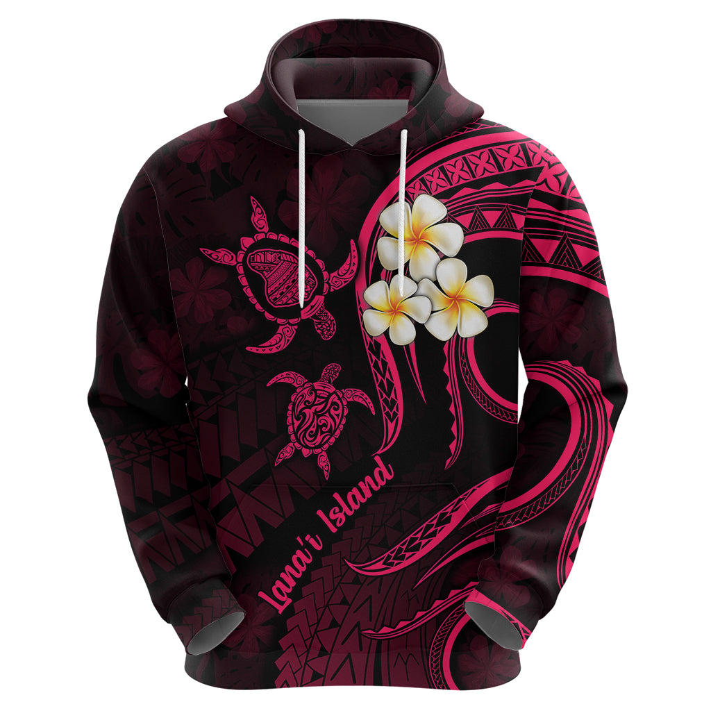 Hawaii Hoodie Lanai Islands Polynesian Sunset Plumeria Pink Vibe LT9