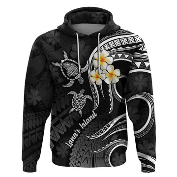 Polynesian Hawaii Hoodie Lanai Islands with Pacific Plumeria White Vibe LT9
