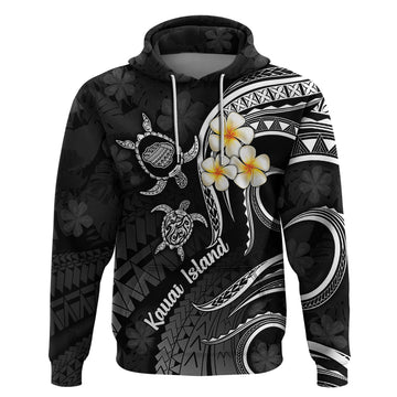 Polynesian Hawaii Hoodie Kauai Islands with Pacific Plumeria White Vibe LT9
