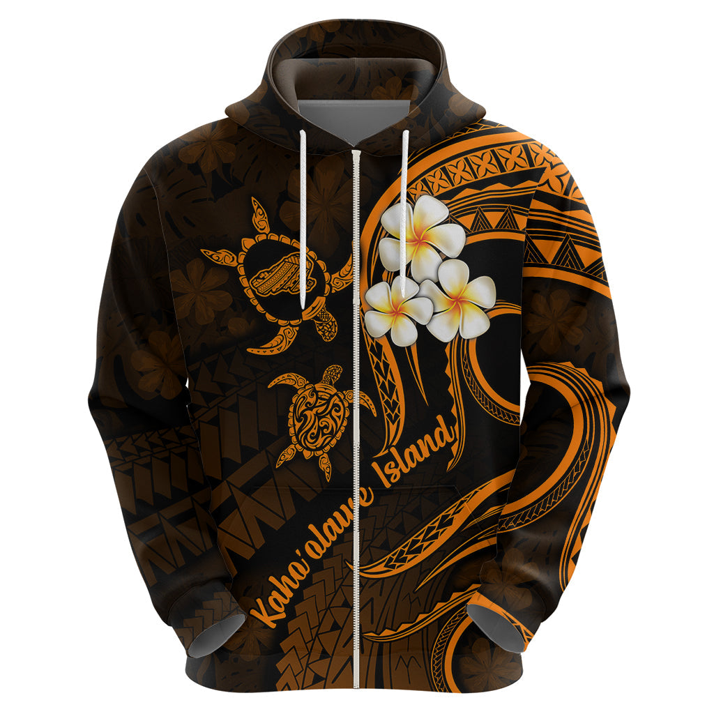 Hawaii Hoodie Kahoolawe Islands Polynesian Sunset Plumeria Gold Vibe LT9