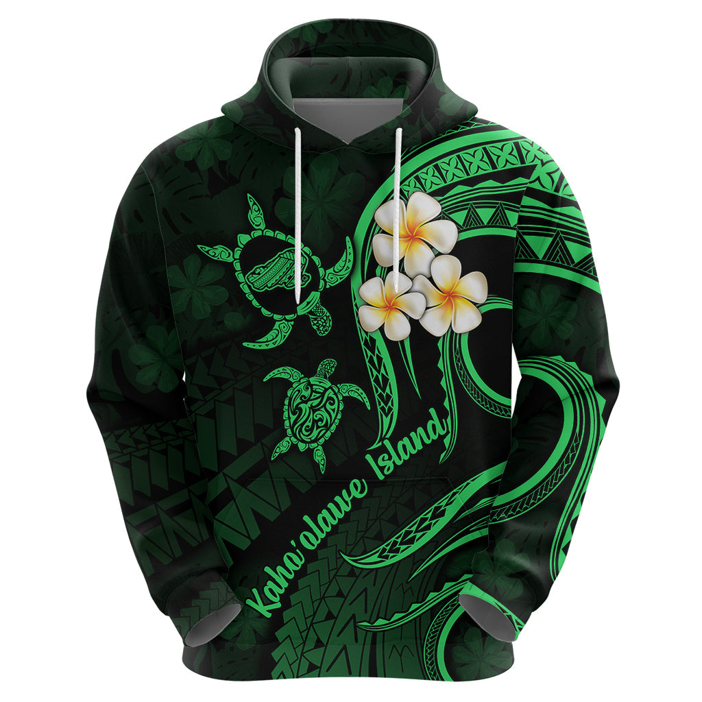 Hawaii Hoodie Kahoolawe Islands Polynesian Sunset Plumeria Green Vibe LT9