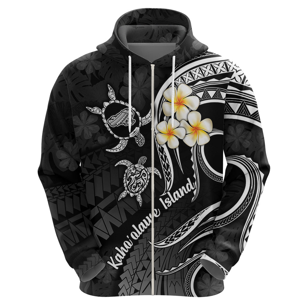 Polynesian Hawaii Hoodie Kahoolawe Islands with Pacific Plumeria White Vibe LT9