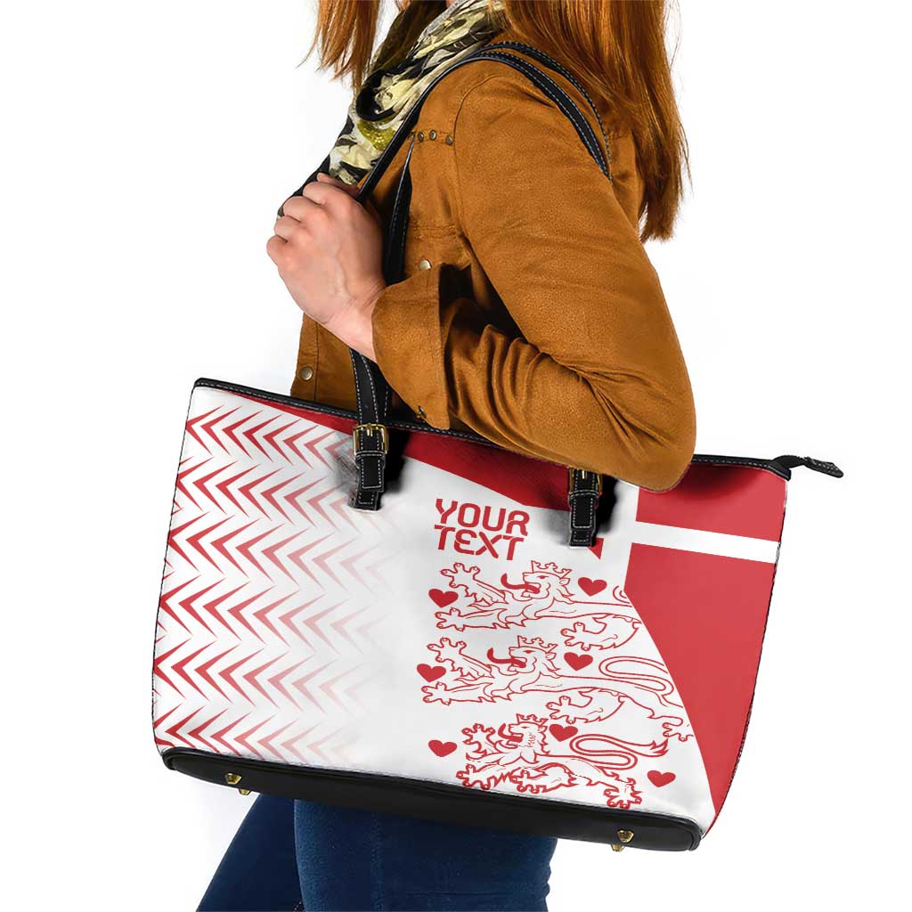 Custom Denmark Football Leather Tote Bag Come On Danish Dynamite LT9