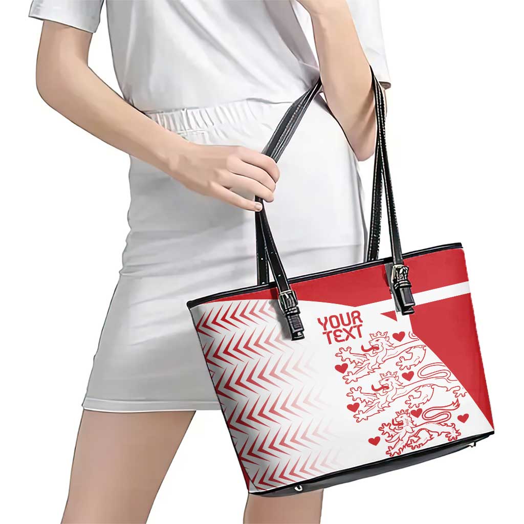 Custom Denmark Football Leather Tote Bag Come On Danish Dynamite LT9