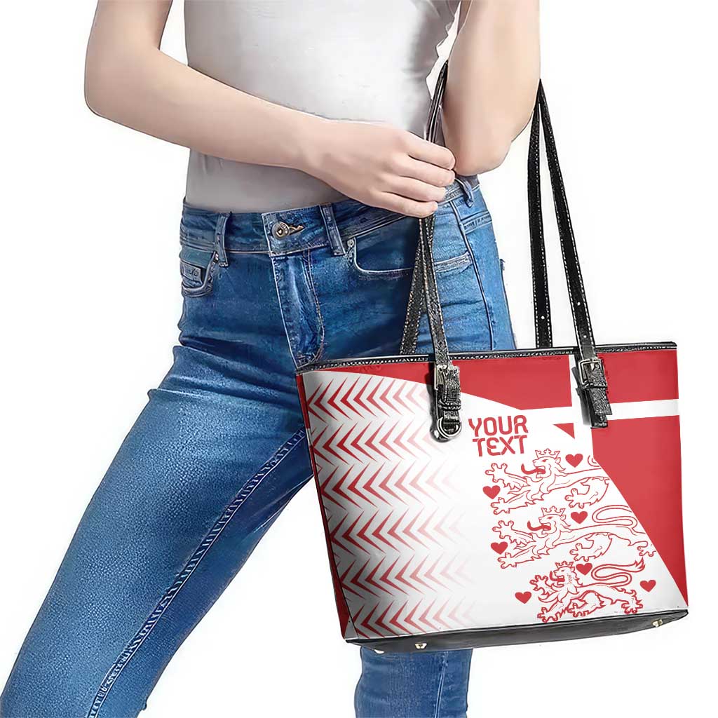 Custom Denmark Football Leather Tote Bag Come On Danish Dynamite LT9