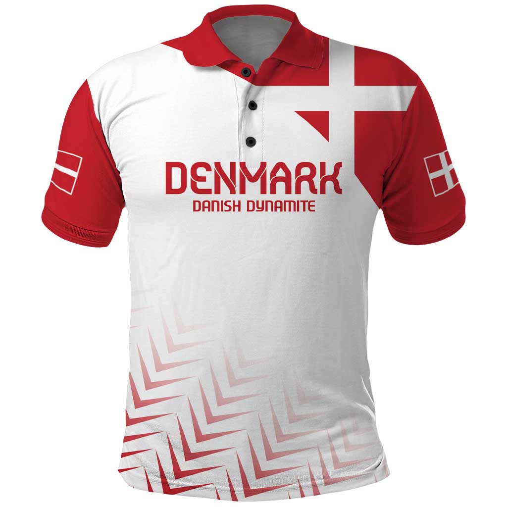 Custom Denmark Football Polo Shirt Come On Danish Dynamite LT9