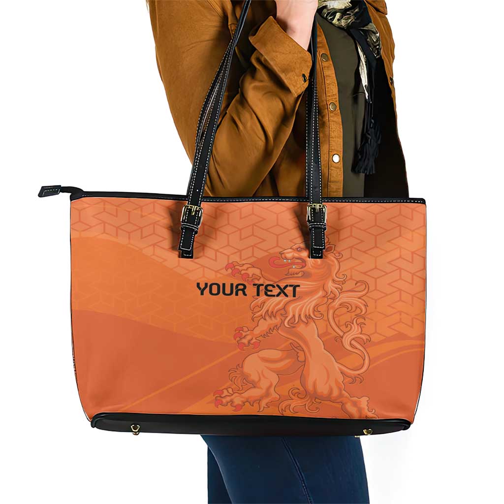 Custom Netherlands Oranje Football Leather Tote Bag Come On Het Nederlands Elftal LT9