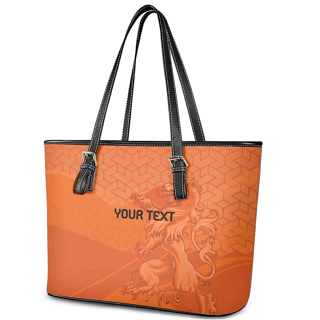 Custom Netherlands Oranje Football Leather Tote Bag Come On Het Nederlands Elftal LT9