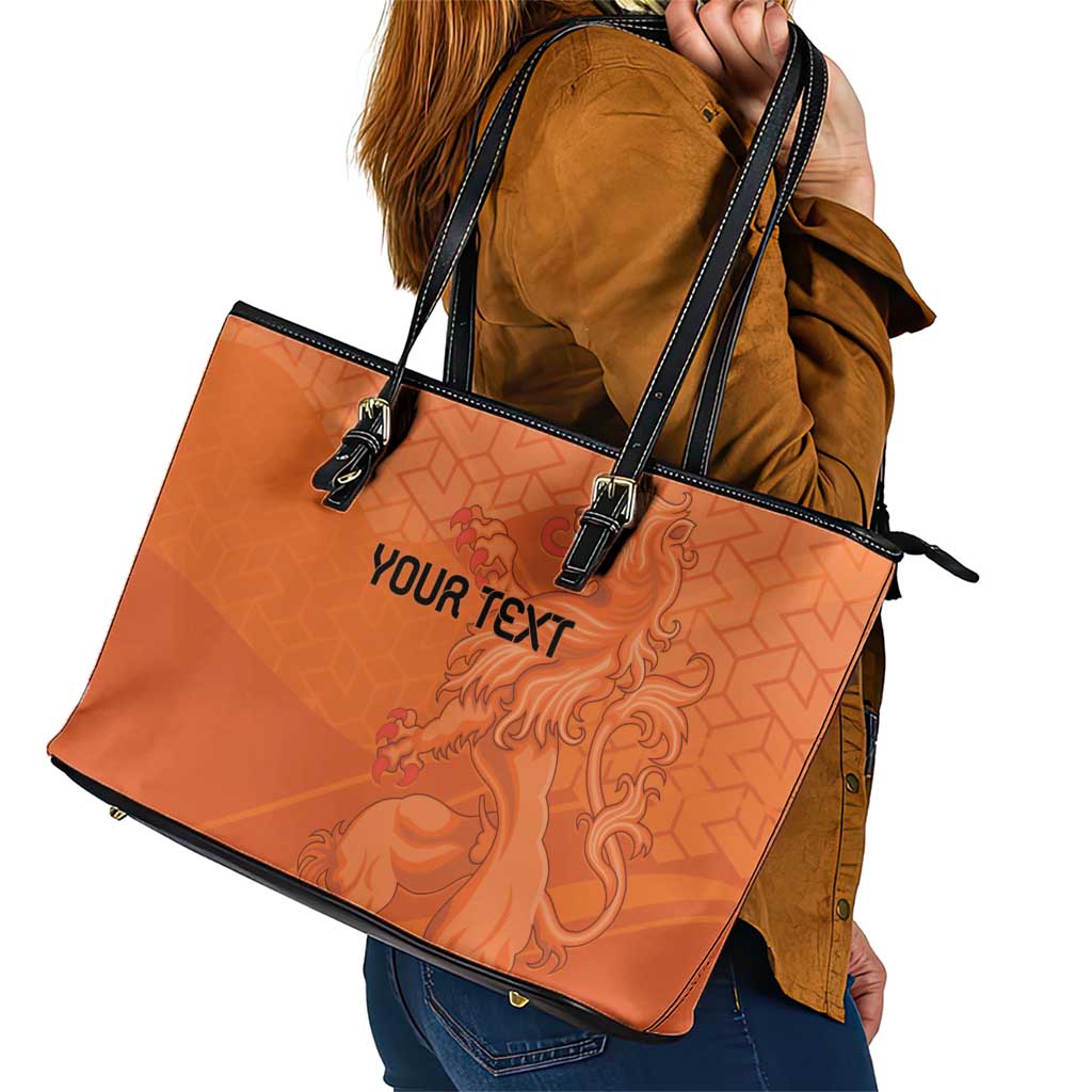 Custom Netherlands Oranje Football Leather Tote Bag Come On Het Nederlands Elftal LT9