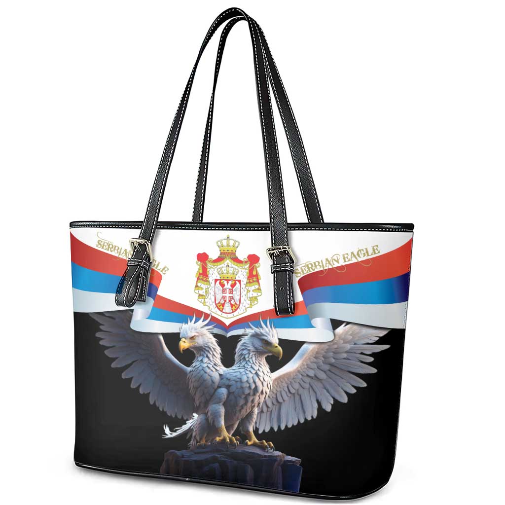Serbia Silver Double-headed Eagle Leather Tote Bag LT9