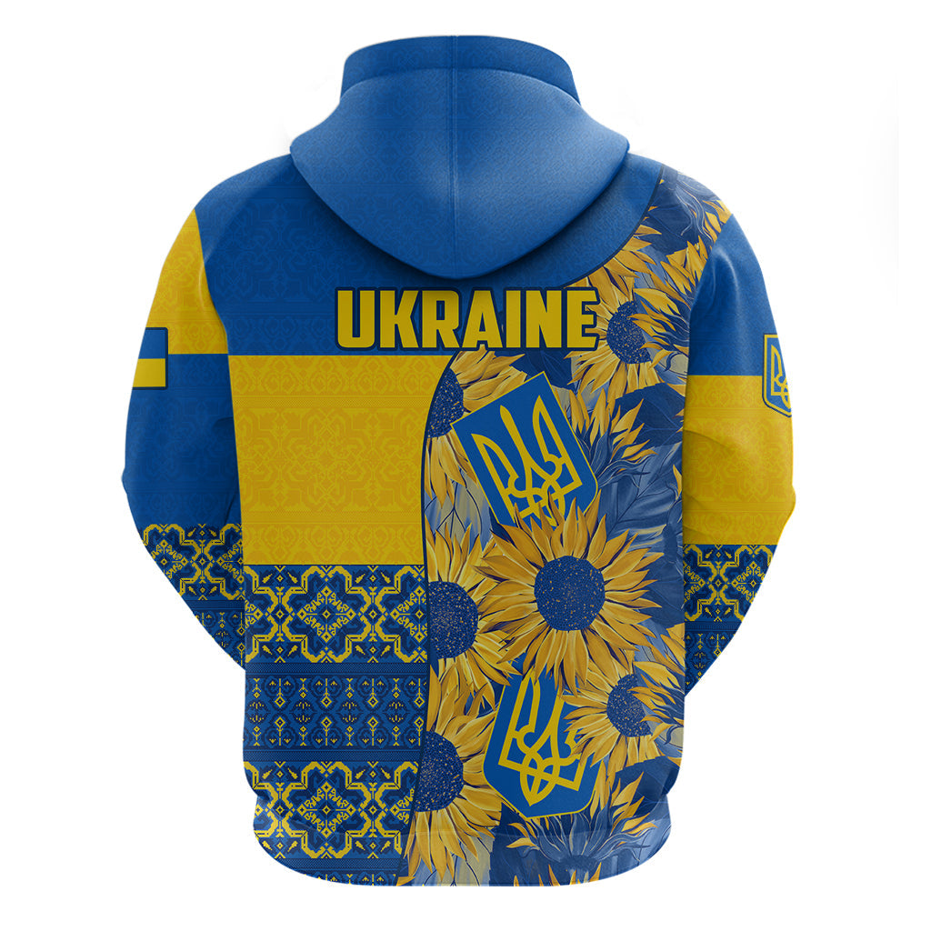 Ukraine Hoodie Ukrainian Coat of Arms and Folk Sunflower LT9
