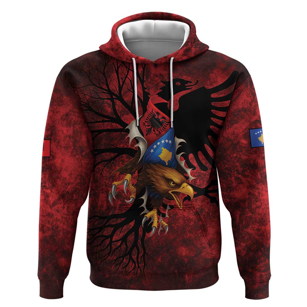 Personalized Kosova Albanian Roots Hoodie Kosova Albanian Eagle Flag LT9