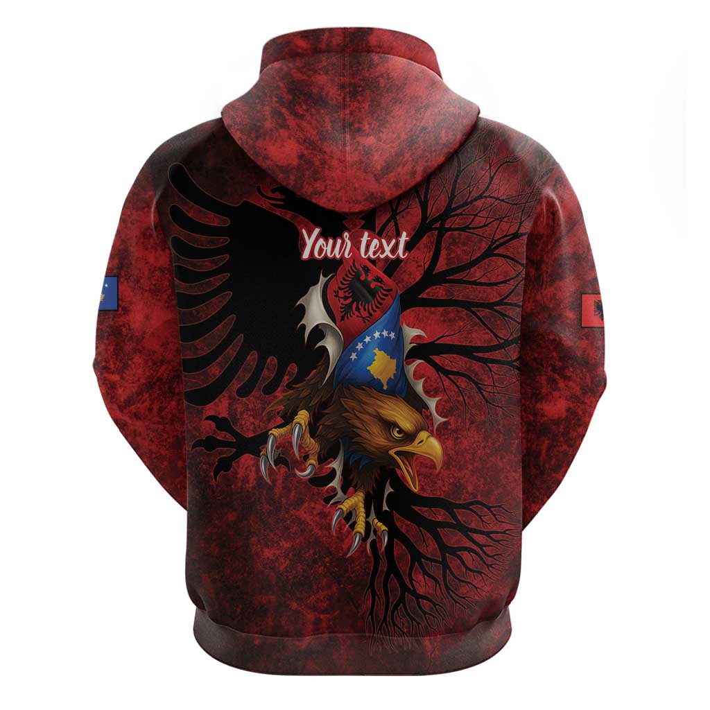 Personalized Kosova Albanian Roots Hoodie Kosova Albanian Eagle Flag LT9