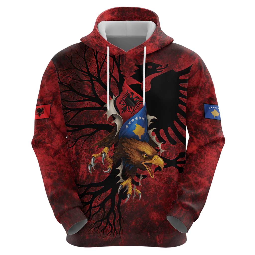 Personalized Kosova Albanian Roots Hoodie Kosova Albanian Eagle Flag LT9