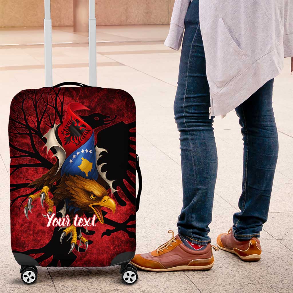 Personalized Kosova Albanian Roots Luggage Cover Kosova Albanian Eagle Flag LT9