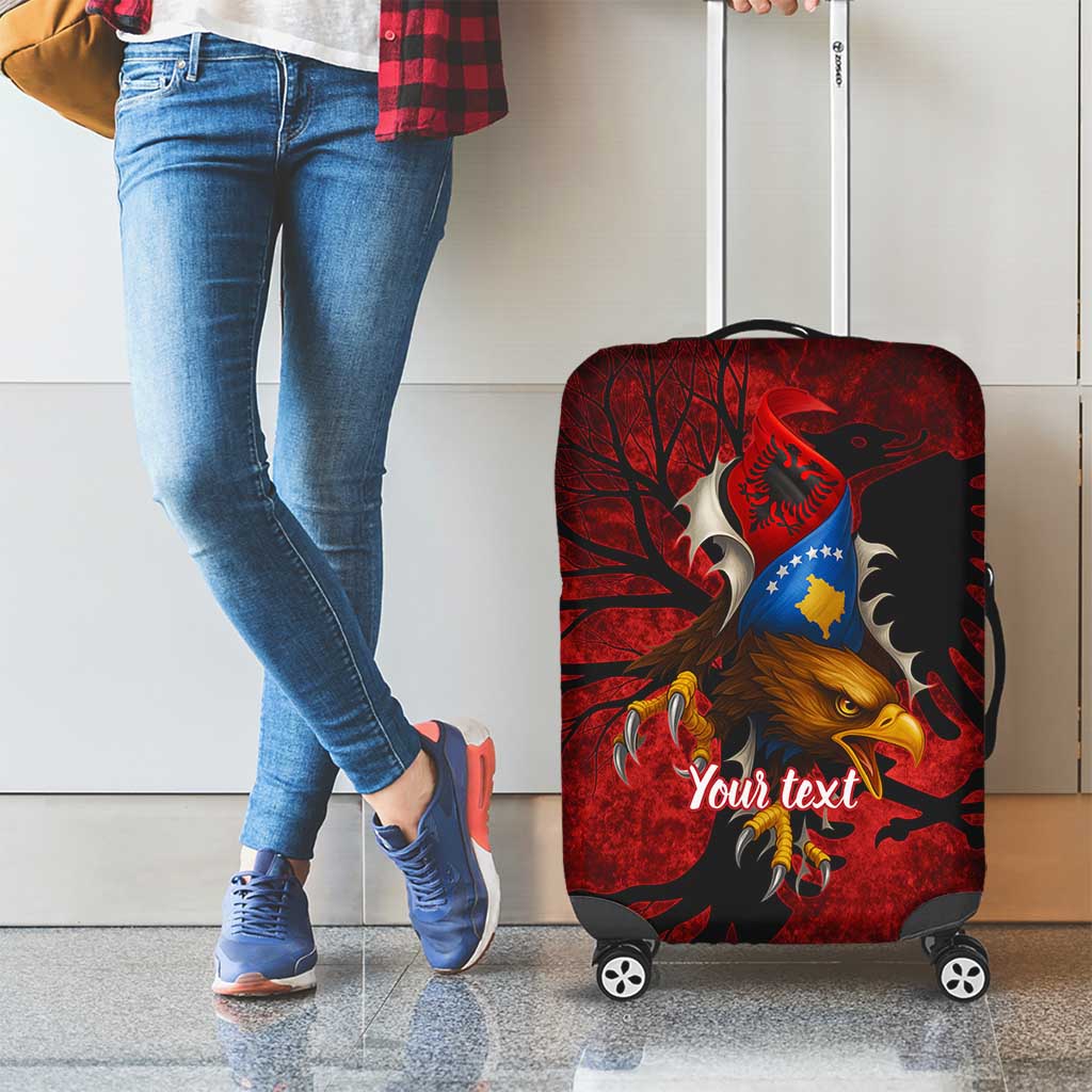 Personalized Kosova Albanian Roots Luggage Cover Kosova Albanian Eagle Flag LT9