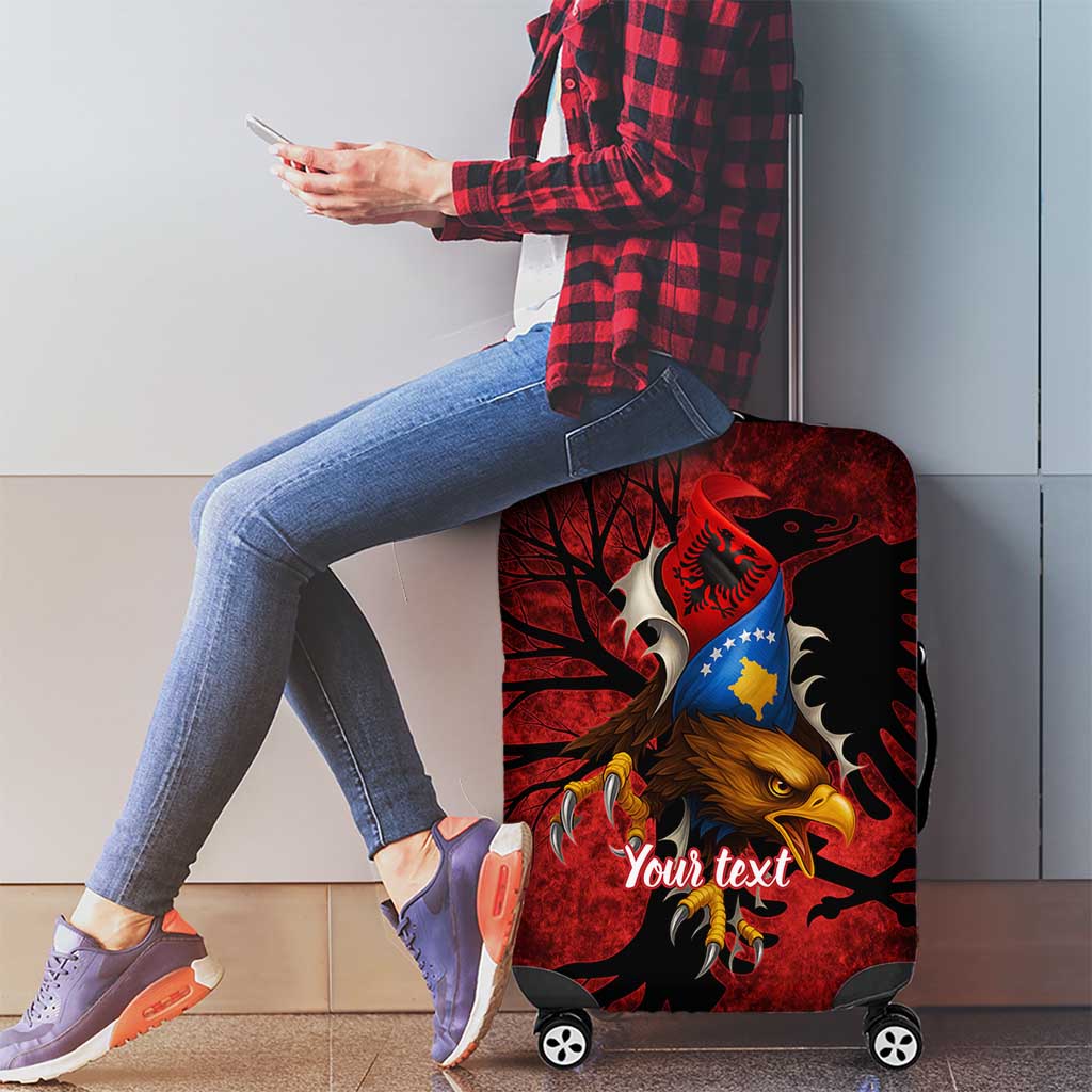 Personalized Kosova Albanian Roots Luggage Cover Kosova Albanian Eagle Flag LT9