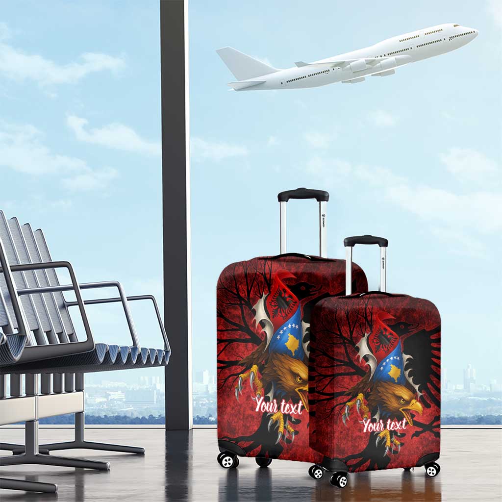 Personalized Kosova Albanian Roots Luggage Cover Kosova Albanian Eagle Flag LT9