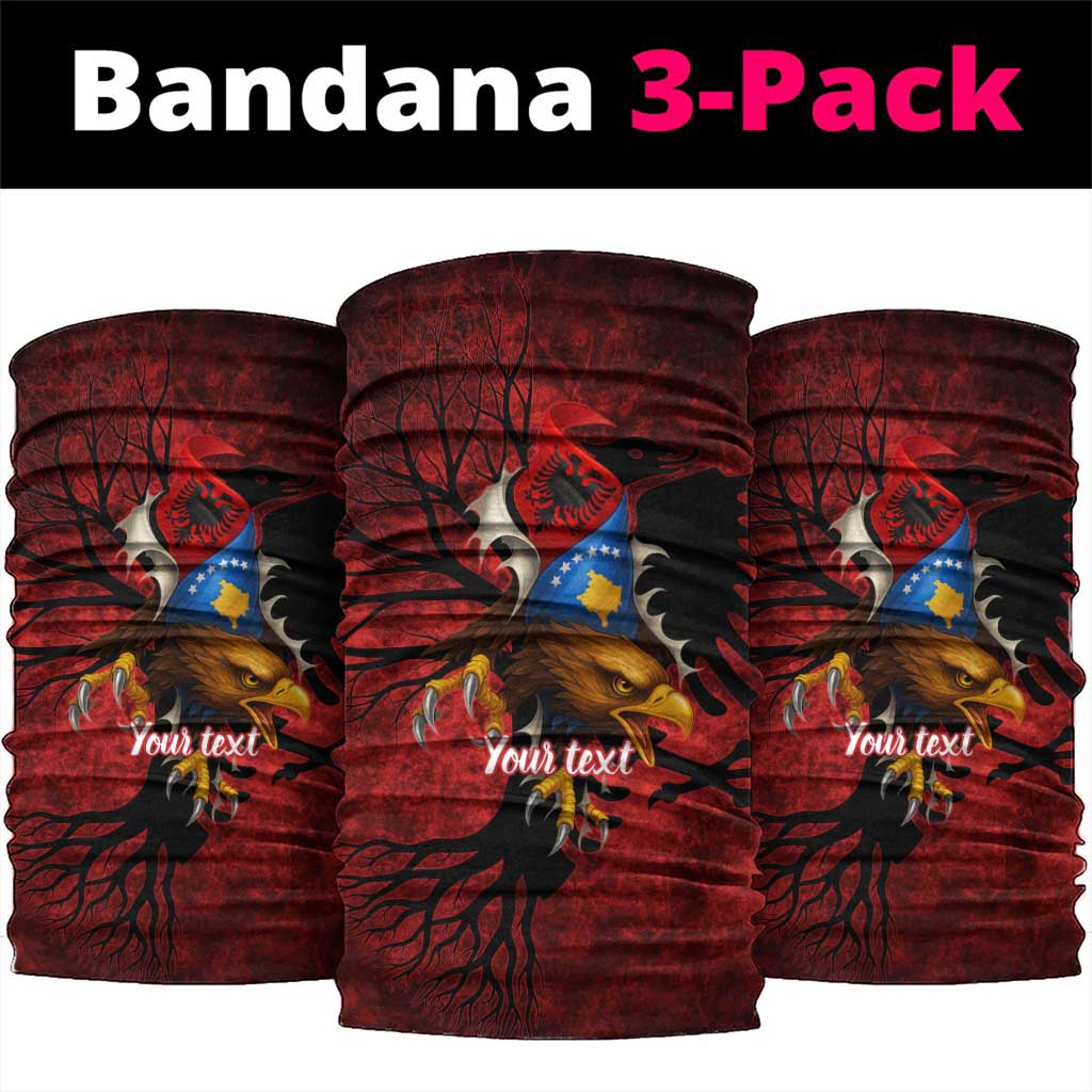 Personalized Kosova Albanian Roots Neck Gaiter Kosova Albanian Eagle Flag LT9