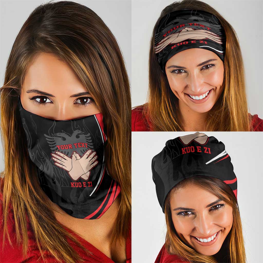 Personalized Shqipe Albania Nation Flag Neck Gaiter Kuq E Zi Tiranaproud Albanian LT9