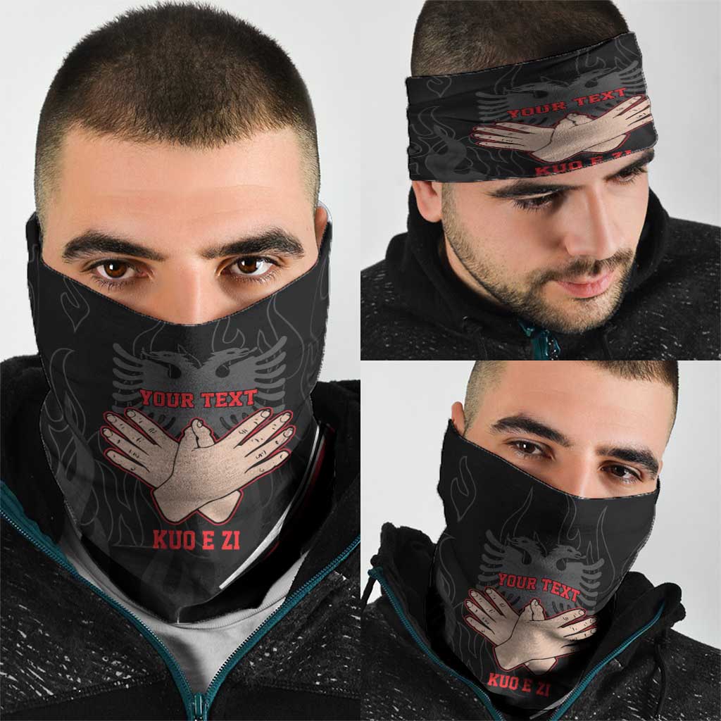 Personalized Shqipe Albania Nation Flag Neck Gaiter Kuq E Zi Tiranaproud Albanian LT9