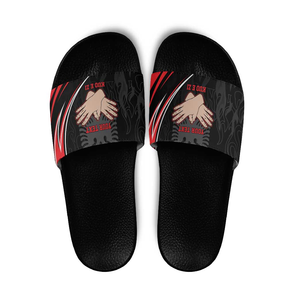 Personalized Shqipe Albania Nation Flag Slide Sandals Kuq E Zi Tiranaproud Albanian LT9