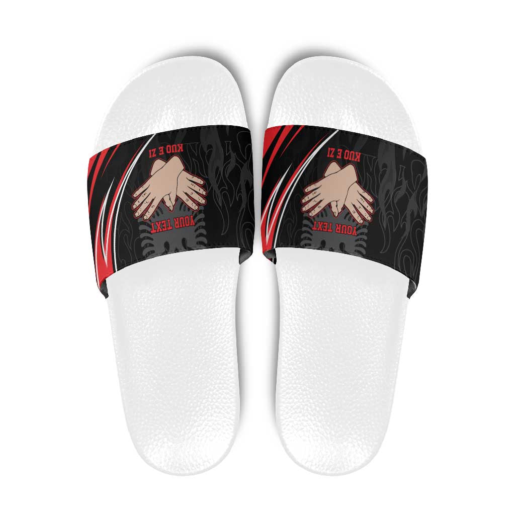 Personalized Shqipe Albania Nation Flag Slide Sandals Kuq E Zi Tiranaproud Albanian LT9