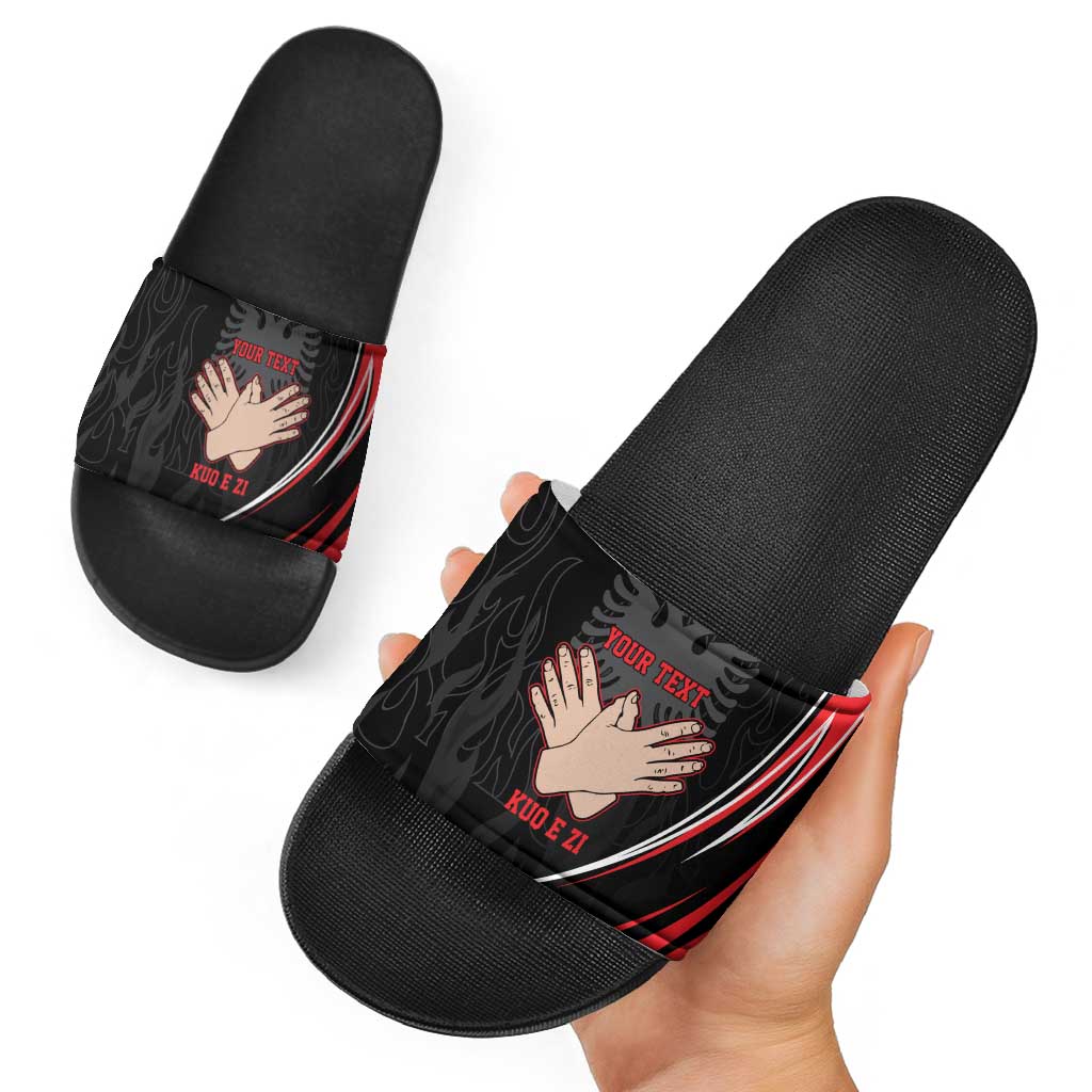 Personalized Shqipe Albania Nation Flag Slide Sandals Kuq E Zi Tiranaproud Albanian LT9