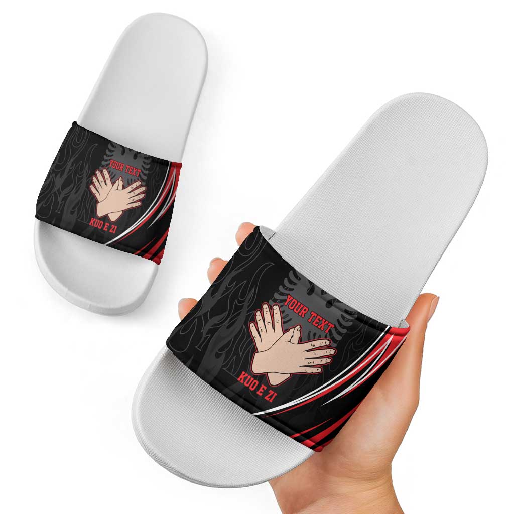 Personalized Shqipe Albania Nation Flag Slide Sandals Kuq E Zi Tiranaproud Albanian LT9