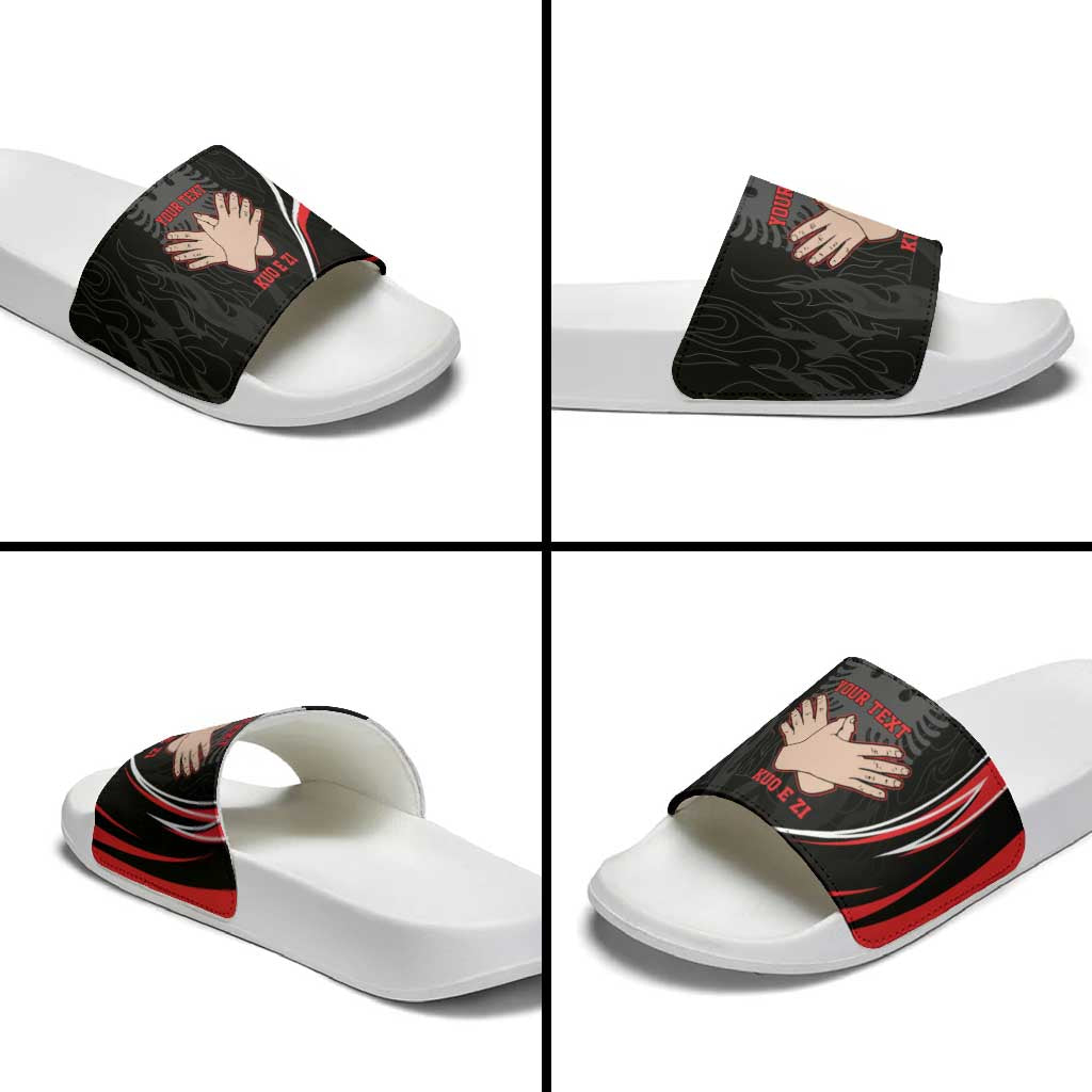 Personalized Shqipe Albania Nation Flag Slide Sandals Kuq E Zi Tiranaproud Albanian LT9