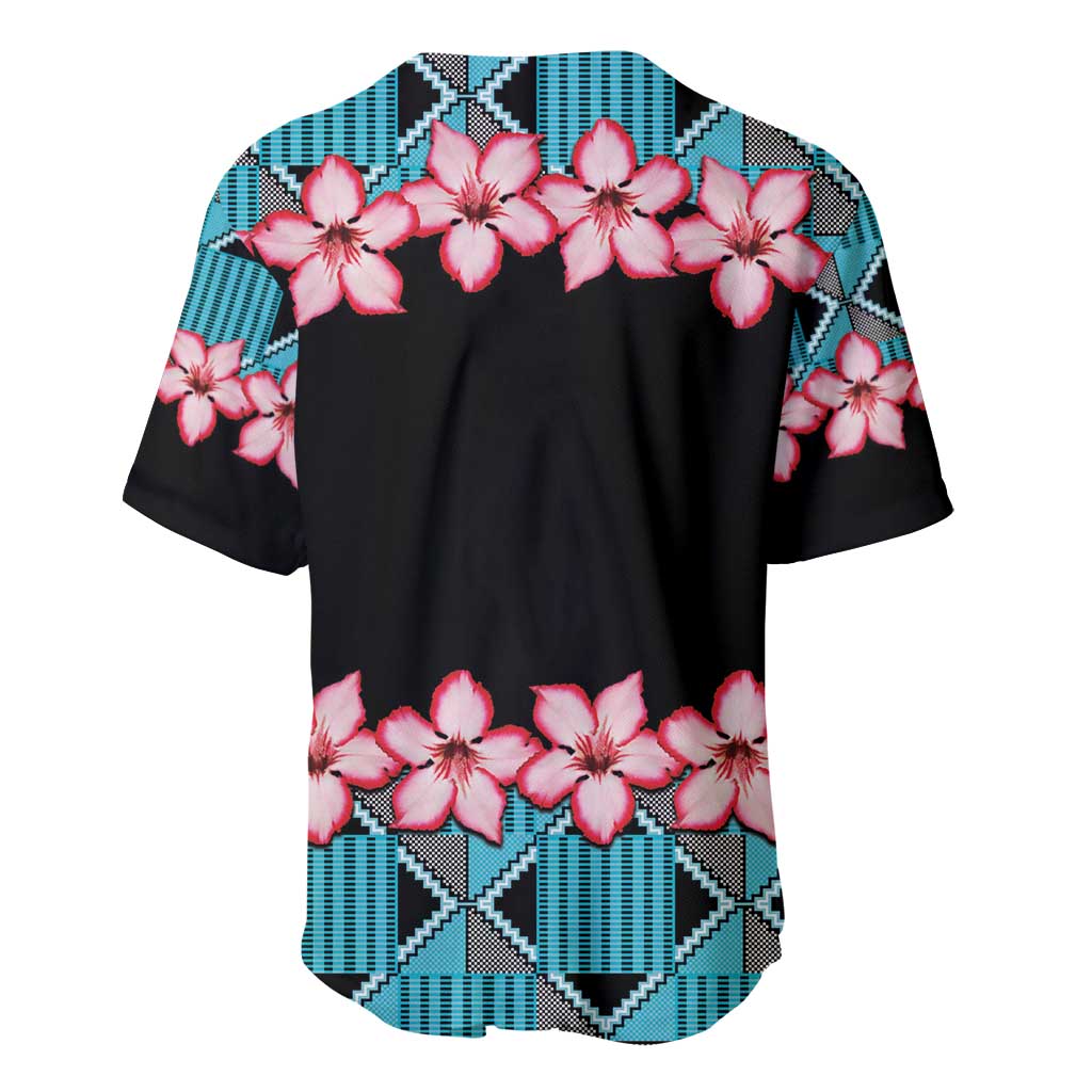 African Adenium Multiflorum Flowers Baseball Jersey with Kente Style LT9