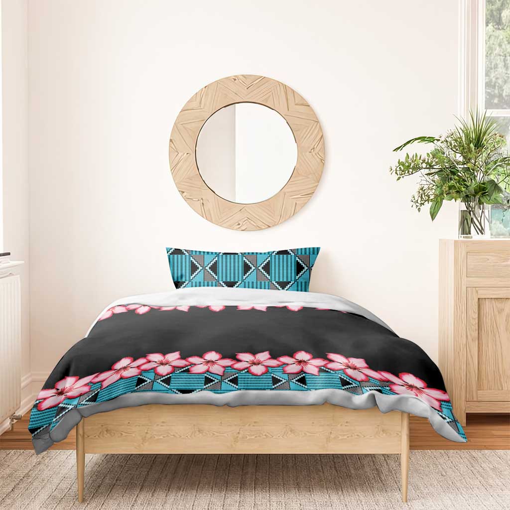 African Adenium Multiflorum Flowers Bedding Set with Kente Style LT9