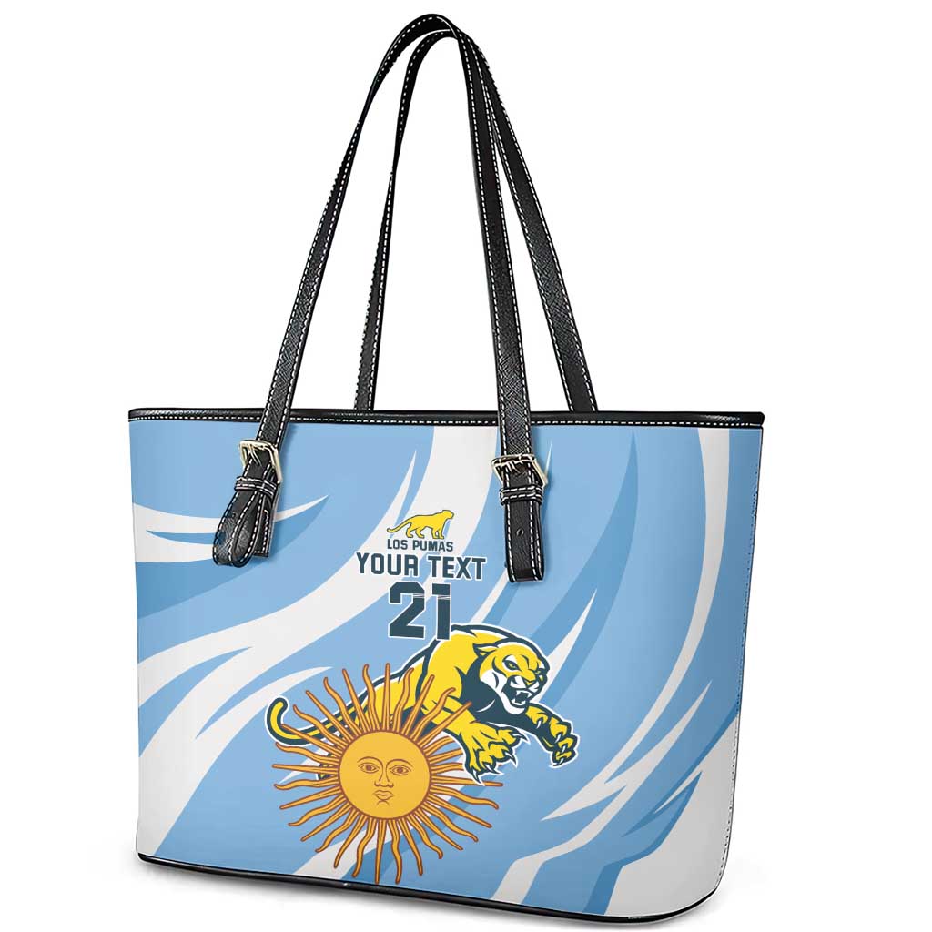 Custom Argentina Rugby Champion Leather Tote Bag Los Puma with Sporty Style LT9