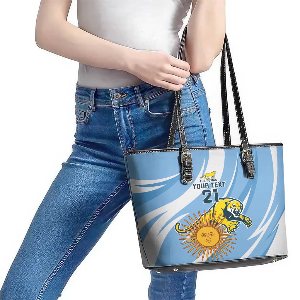 Custom Argentina Rugby Champion Leather Tote Bag Los Puma with Sporty Style LT9