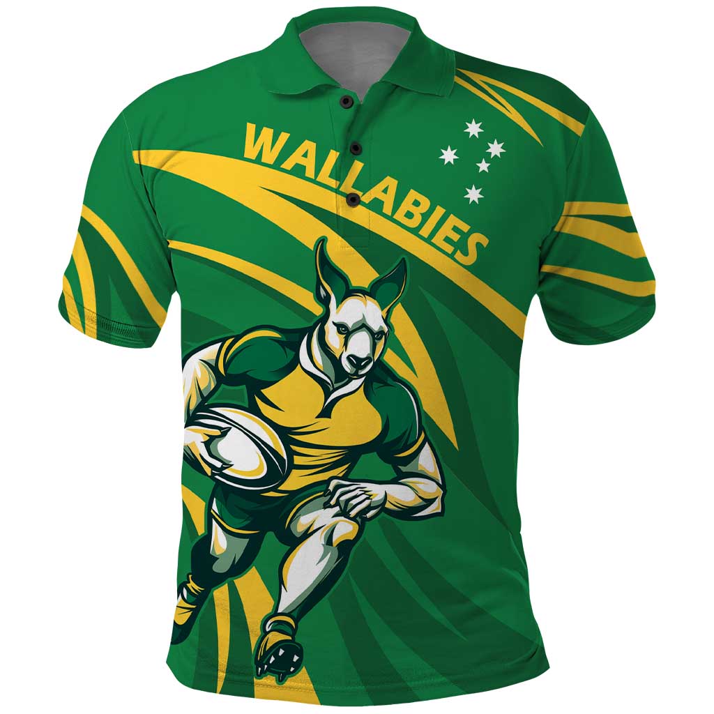 Personalized Australia Rugby Champion Polo Shirt Wallabies Mascot with Sporty Style LT9