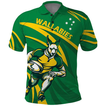Personalized Australia Rugby Champion Polo Shirt Wallabies Mascot with Sporty Style LT9