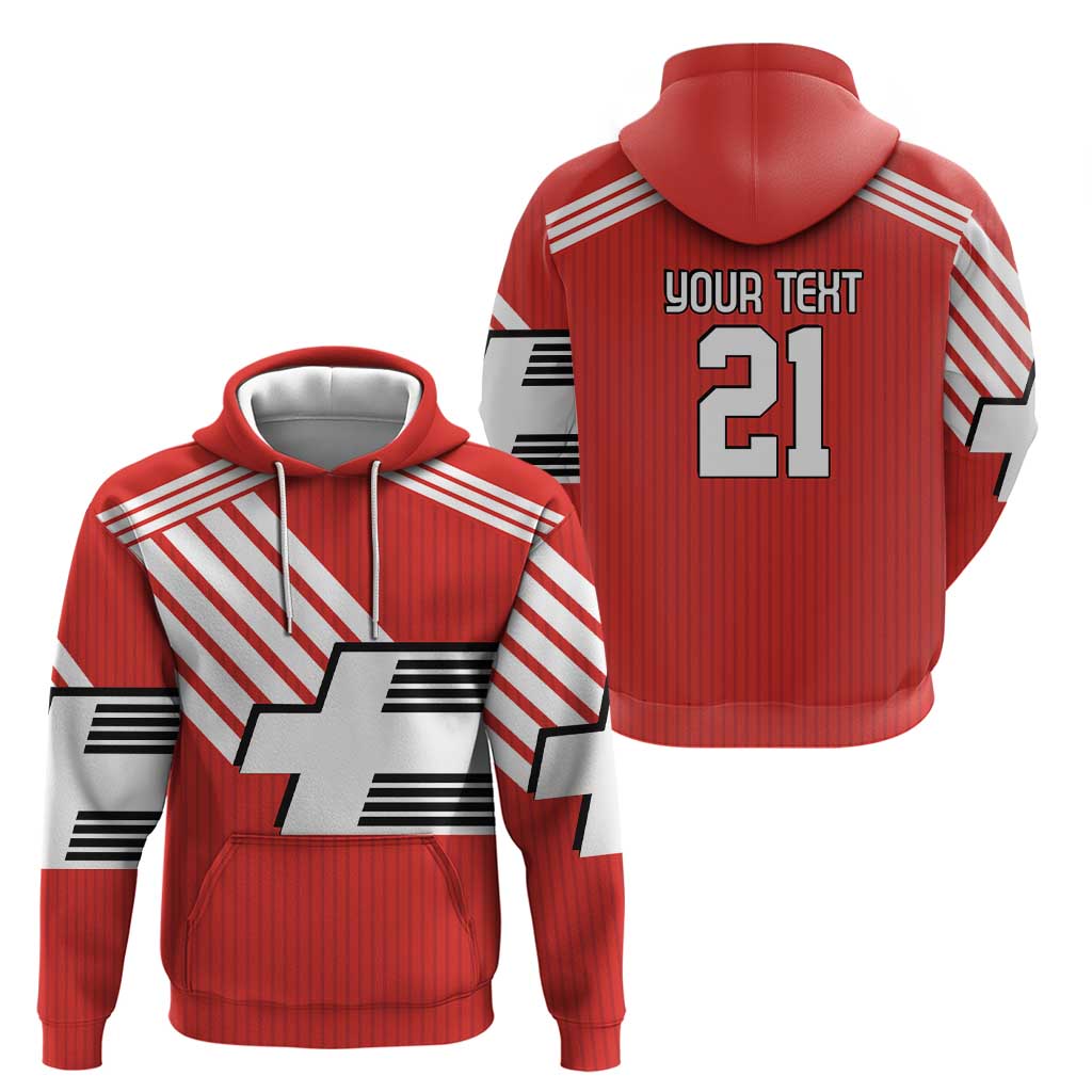 Swiss Football Custom Hoodie 1990-1992 Retro Red Switzerland Vintage LT9