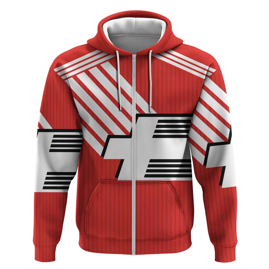Swiss Football Custom Hoodie 1990-1992 Retro Red Switzerland Vintage LT9
