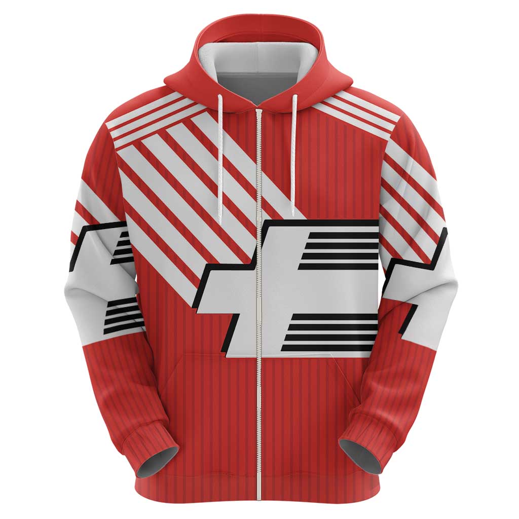 Swiss Football Custom Hoodie 1990-1992 Retro Red Switzerland Vintage LT9