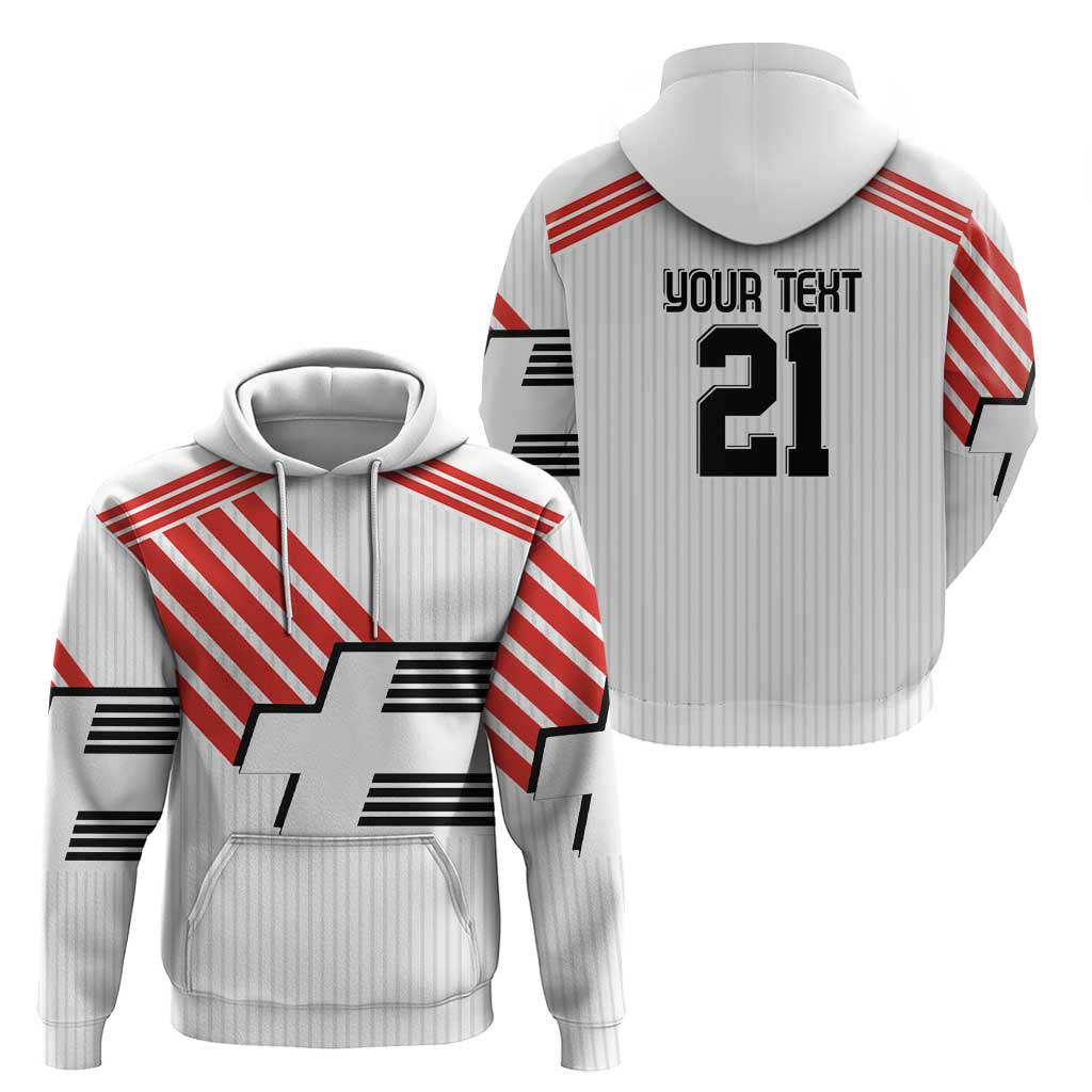 Swiss Football Custom Hoodie 1990-1992 Retro White Switzerland Vintage LT9
