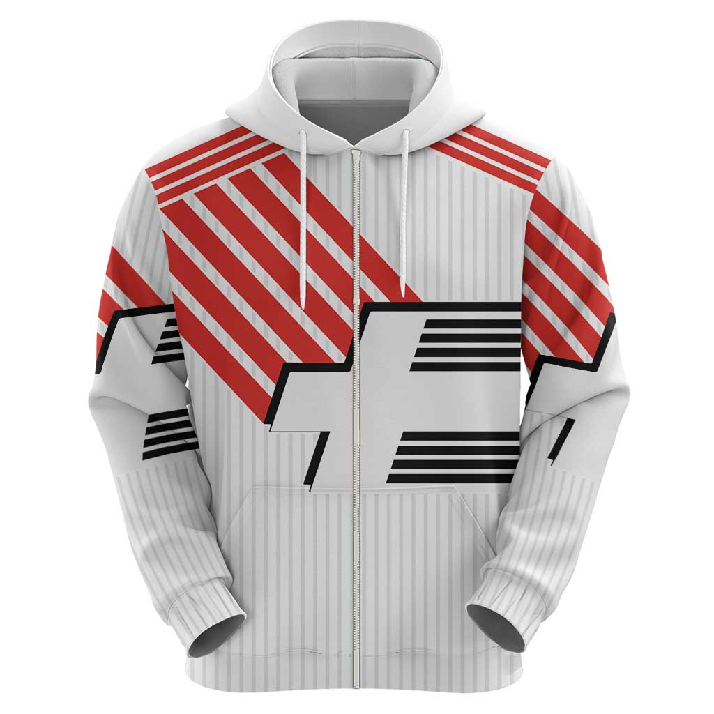 Swiss Football Custom Hoodie 1990-1992 Retro White Switzerland Vintage LT9