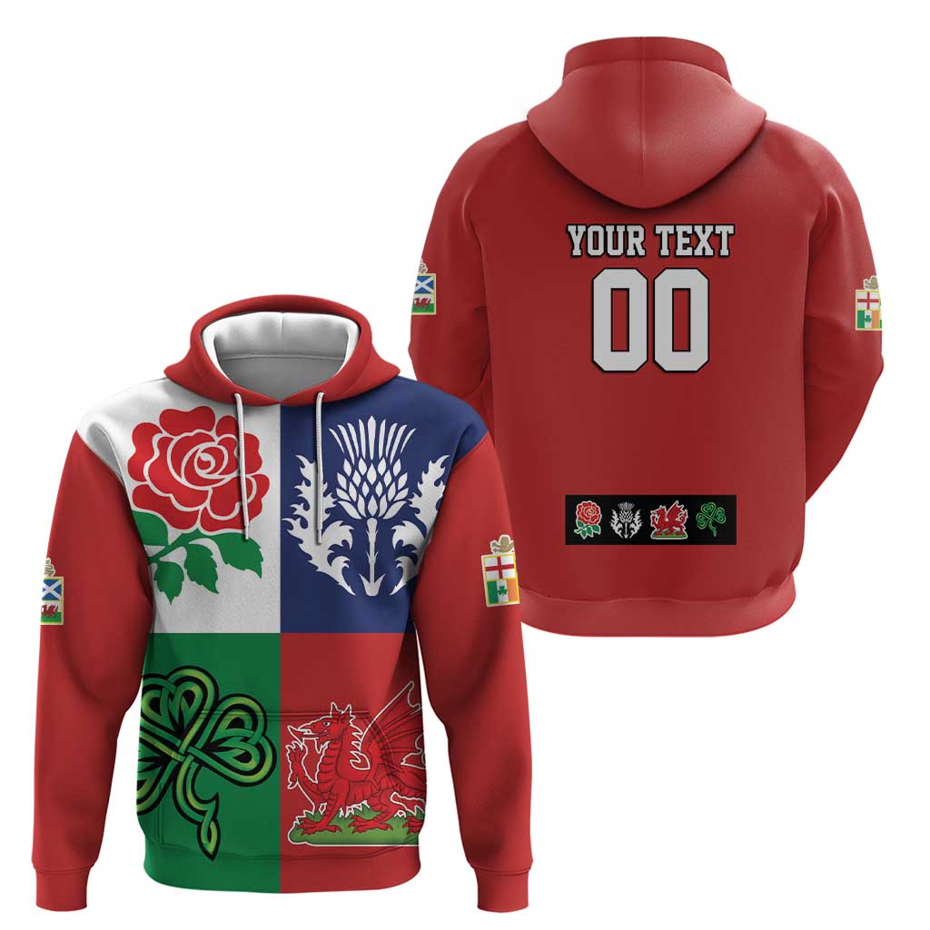 Custom British Lions Hoodie Combination of England Irish Scottish Welsh LT9