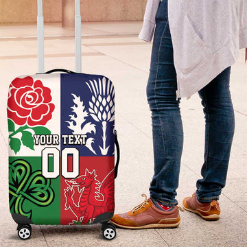 Custom British Lions Luggage Cover Combination of England Irish Scottish Welsh LT9