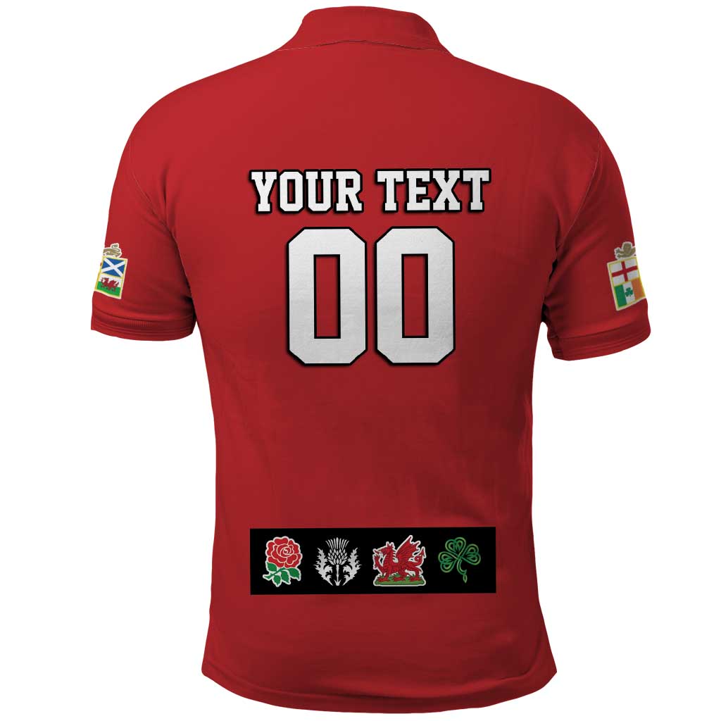 Custom British Lions Polo Shirt Combination of England Irish Scottish Welsh LT9