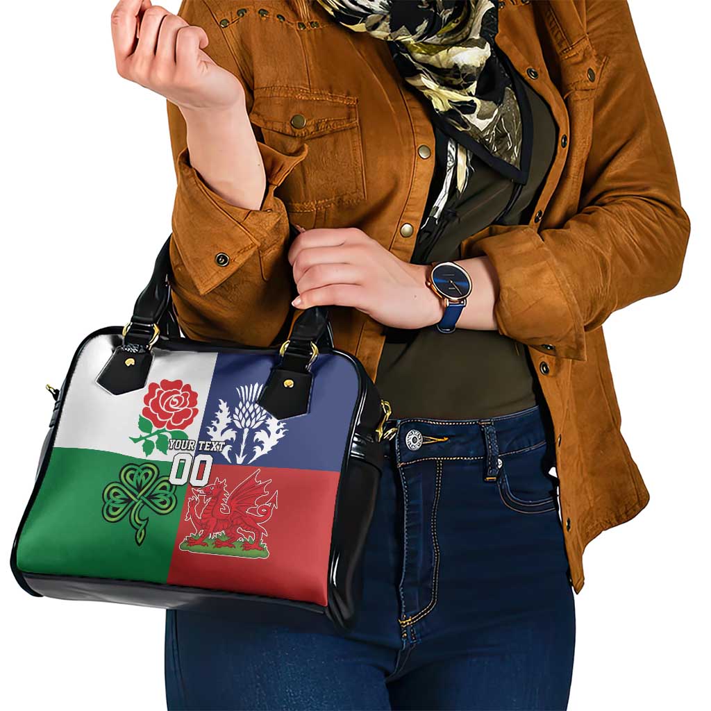 Custom British Lions Shoulder Handbag Combination of England Irish Scottish Welsh LT9